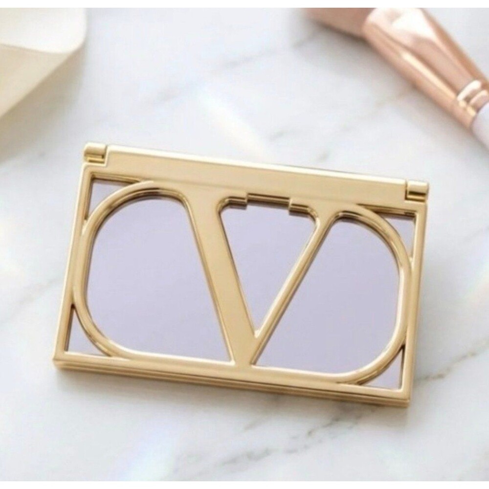 Valentino Mirror V Logo Gold Compact Mirror - Picture 4 of 4